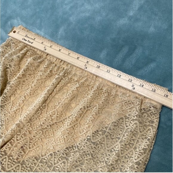 Beige / Nude Color Sheer Lace Palazzo Pants Size 12 - Picture 6 of 10